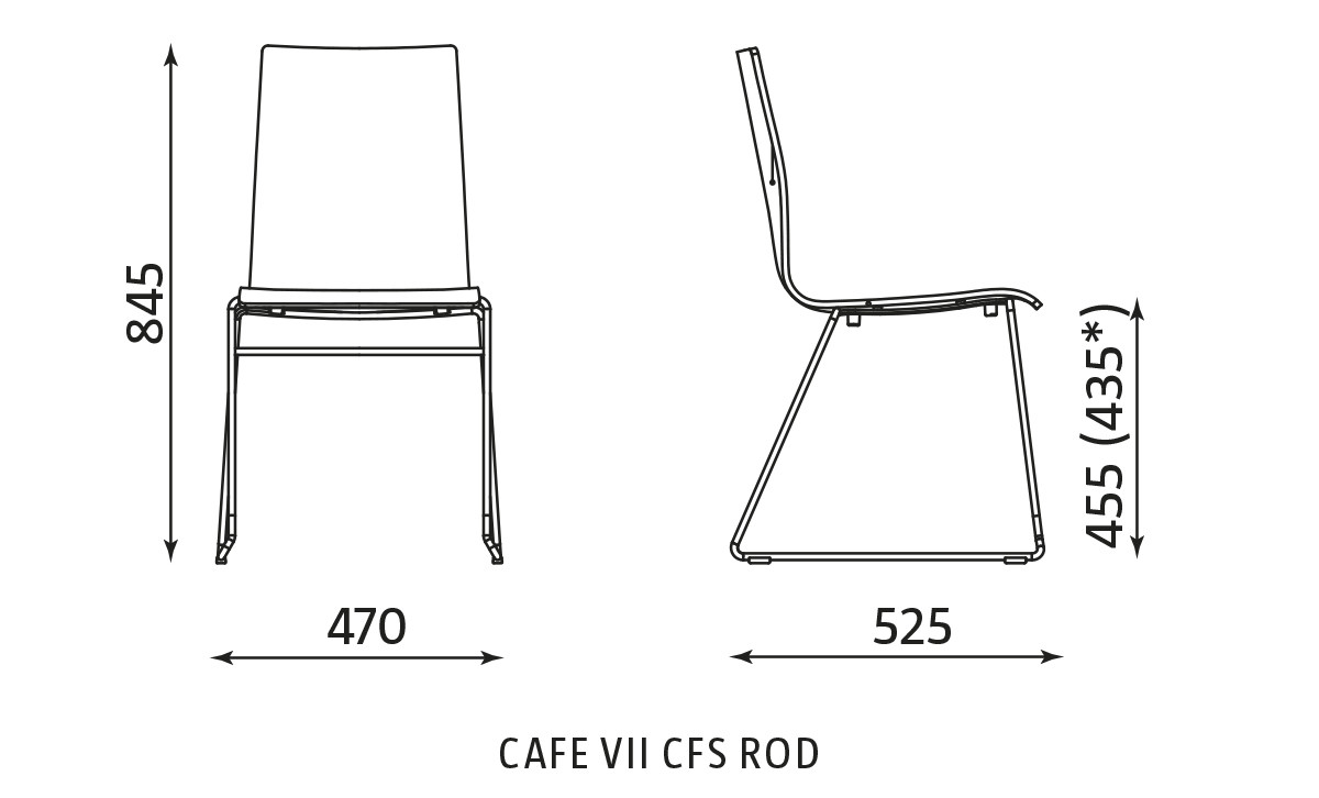 Wymiary krzesła Cafe VII CFS ROD
